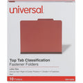 Universal 2/5 Tab Cut Letter Classification Folder, Red, 10 / Box, UNV10250