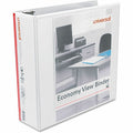 Universal Economy Round Ring View Binder, 3 Rings, 3" Capacity, 11 x 8.5, White, UNV20992