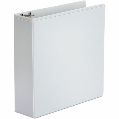 Universal Economy Round Ring View Binder, 3 Rings, 3" Capacity, 11 x 8.5, White, UNV20992
