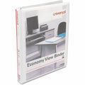 Universal Economy Round Ring View Binder, 3 Rings, 0.5" Capacity, 11 x 8.5, White, UNV20952