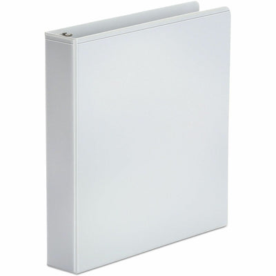 Universal Economy Round Ring View Binder, 3 Rings, 1.5" Capacity, 11 x 8.5, White, UNV20972