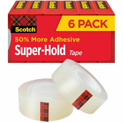 3M Scotch Super-Hold Tape, Clear, 24 / Pack, MMM700K6