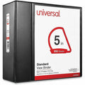 Universal Slant D-Ring View Binder, 3 Rings, 5" Capacity, 11 x 8.5, Black, UNV20998