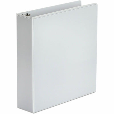 Universal Economy Round Ring View Binder, 3 Rings, 2" Capacity, 11 x 8.5, White, UNV20982