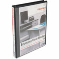 Universal Economy Round Ring View Binder, 3 Rings, 0.5" Capacity, 11 x 8.5, Black, UNV20951