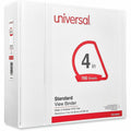 Universal Slant D-Ring View Binder, 3 Rings, 4" Capacity, 11 x 8.5, White, UNV20994