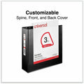 Universal Slant D-Ring View Binder, 3 Rings, 3" Capacity, 11 x 8.5, Black, UNV20747
