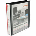 Universal Economy Round Ring View Binder, 3 Rings, 1.5" Capacity, 11 x 8.5, Black, UNV20971