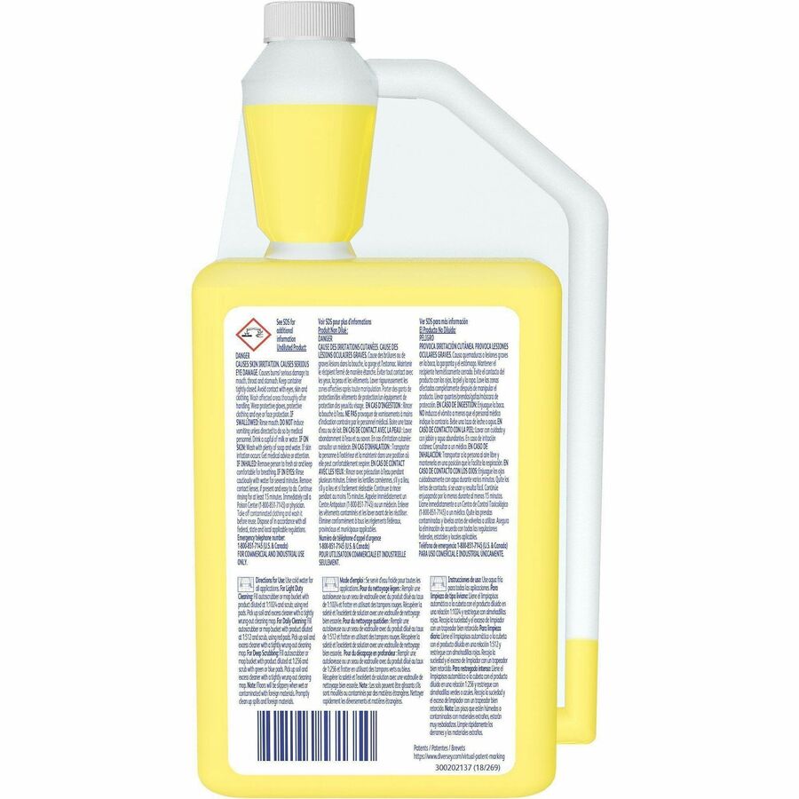 Diversey Prominence Heavy Duty Floor Cleaner, Yellow, Dilutable, DVO94996440