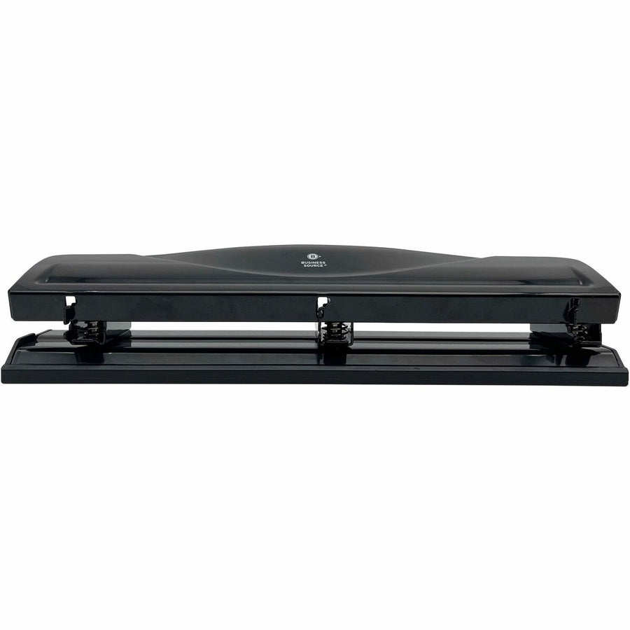 Business Source Nonadjustable 3-Hole Punch, Black, BSN65655