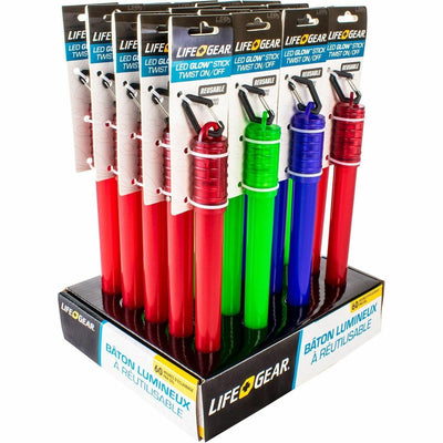 Dorcy International LifeGear LED Reusable Glow Stick, Assorted, 20 / Carton, DCY413678CT