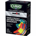 Medline Curad Finger/Knuckle Antibacterial Bandage, Assorted, 1 Box, MIICURIM5021V1