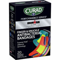 Medline Curad Finger/Knuckle Antibacterial Bandage, Assorted, 1 Box, MIICURIM5021V1