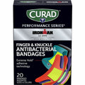 Medline Curad Finger/Knuckle Antibacterial Bandage, Assorted, 1 Box, MIICURIM5021V1