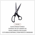Universal Scissors, Black, UNV92010