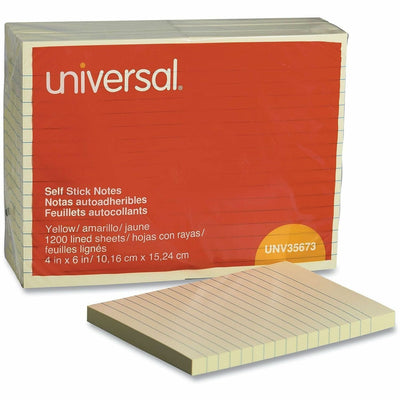 Universal Standard Self-Stick Pads, Yellow, 1 Pack, UNV35673