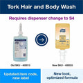 Essity Hygiene and Health AB TORK Hair and Body Wash S4, Clean Scent, 6 x 1L, White, 6 / Case, TRK400033