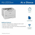 Brother HL-L5215DW Desktop Wireless Laser Printer - Monochrome, BRTHLL5215DW