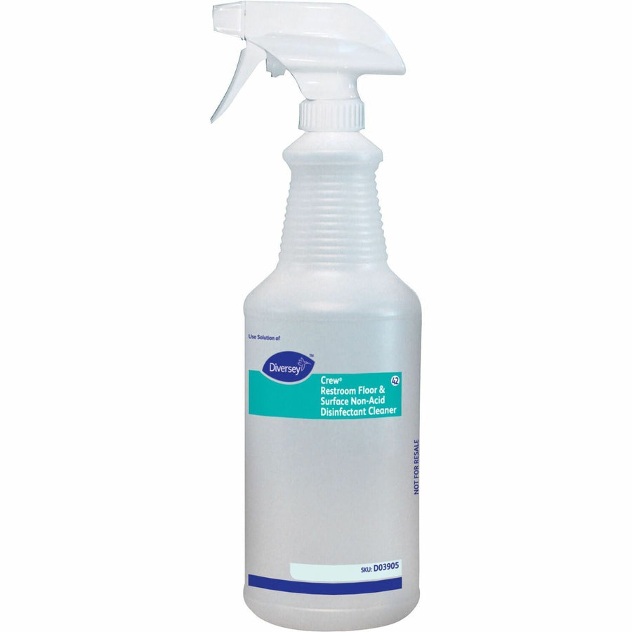 Diversey Empty Spray Bottle for Cleaner, Clear, Plastic, Labeled, DVOD03905