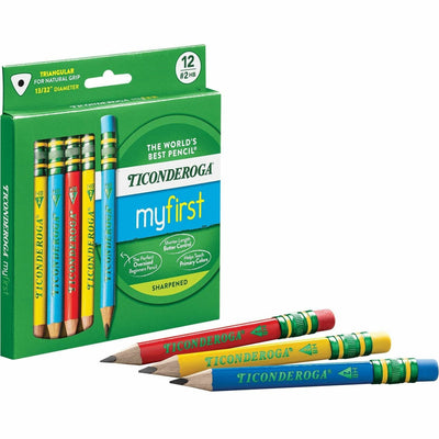 Dixon Ticonderoga My First Short Pencils, 12 / Box, DIXX33112
