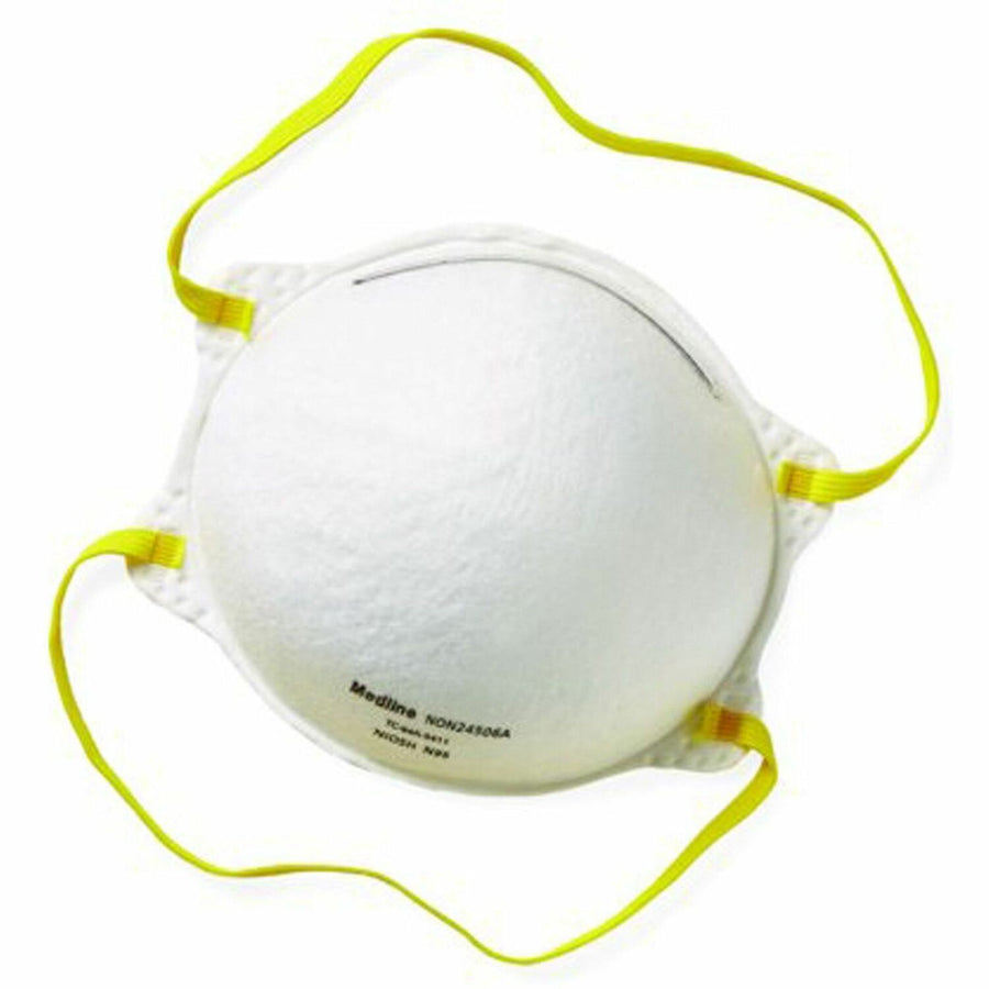Medline Cone-Style N95 Surgical Respirator Masks, Regular, White, Metal, Latex-Free, 20 / Box, MIINON24506AZ