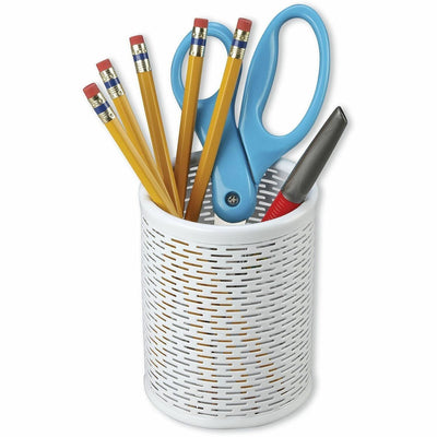 Artistic Urban Coll. Punched Metal Pencil Cup, White, 12EA/PK 96PK/CT — view 1