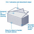 Essity Hygiene and Health AB TORK 2 in 1 Scouring and Cleaning Foodservice Towel White, Absorbent, 1 x 120 Sheets, 1 Box, TRK192815