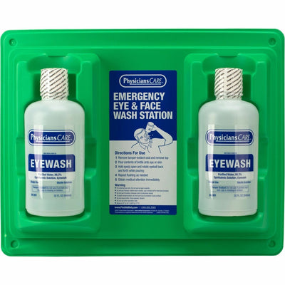 First Aid Only Twin-Bottle Eyewash Station, Clear, FAO24-300