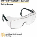 3M OX Protective Eyewear - Clear Lens, Black, MMM1216600000