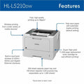 Brother HL-L5210DW Desktop Wireless Laser Printer - Monochrome, BRTHLL5210DW
