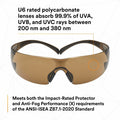 3M SecureFit Protective Eyewear, Black, 20 / Carton, MMMSF405SGAFBCT