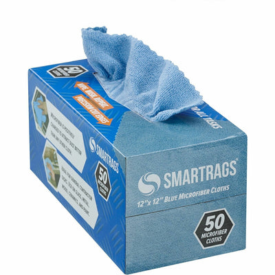 Hospeco Monarch Smart Rags Microfiber Cloths, Blue, 50 / Box, MONM950B