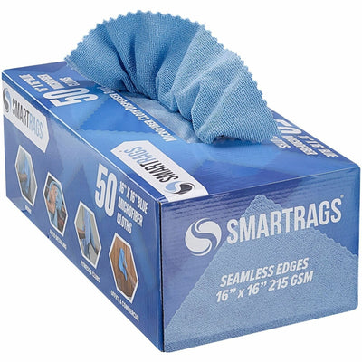 Hospeco Monarch Smart Rags Microfiber Cloths, Blue, 50 / Box, MONM931B