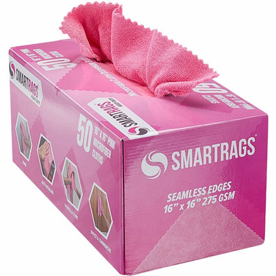 Hospeco Monarch Smart Rags Microfiber Cloths, Pink, 50 / Box, MONM930P