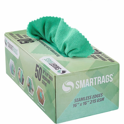 Hospeco Monarch Smart Rags Microfiber Cloths, Green, 50 / Box, MONM931G