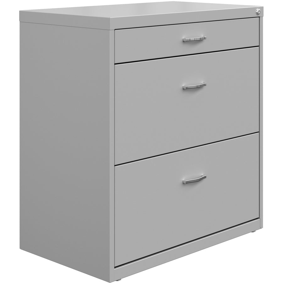 NuSparc Pencil Drawer Lateral File, 30" x 31.7", Silver, Steel, Adjustable Leveler, NPRLF318BBSR