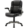 NuSparc Leather Rolling Chair, Black, NPRCH101LABK