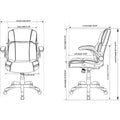 NuSparc Leather Rolling Chair, Black, NPRCH101LABK