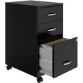 NuSparc 3-Drawer Organizer Metal File Cabinet, Black, NPRVF318CMBK