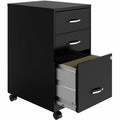 NuSparc 3-Drawer Organizer Metal File Cabinet, Black, NPRVF318CMBK