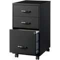 NuSparc 3-Drawer Organizer Metal File Cabinet, Black, NPRVF318CMBK