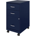 NuSparc 3-Drawer Organizer Metal File Cabinet, Navy, NPRVF318CMNY