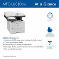 Brother MFC-L6810DW Wireless Laser Multifunction Printer - Monochrome - Gray, BRTMFCL6810DW