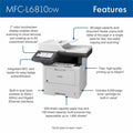 Brother MFC-L6810DW Wireless Laser Multifunction Printer - Monochrome - Gray, BRTMFCL6810DW