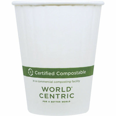 World Centric Double Wall Paper Hot Cups, Light Beige, 25 / Carton, WORCUPA12D