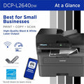 Brother DCP-L2640DW Wireless Laser Multifunction Printer - Monochrome - Gray, BRTDCPL2640DW
