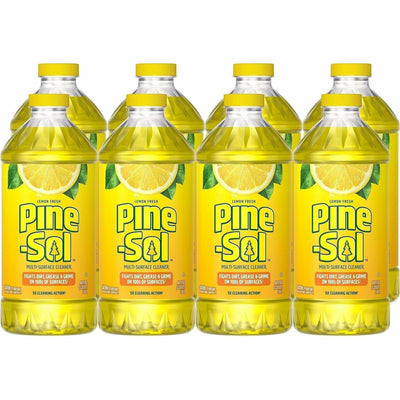 The Clorox Pine-Sol Multi-Surface Cleaner, Yellow, 8 / Carton, CLO60165CT