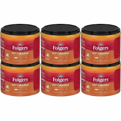 J.M. Smucker Folgers Ground 100% Colombian Coffee, 6 / Carton, FOL30445CT