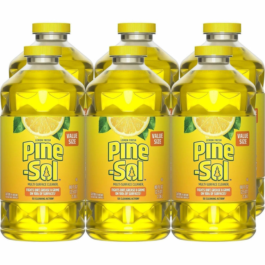 Pine-Sol Multi-Surface Cleaner, Yellow, Dilutable, 6 / Carton, CLO60162CT
