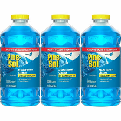 The Clorox CloroxPro Pine-Sol Multi-Surface Cleaner, Blue, 3 / Carton, CLO60609
